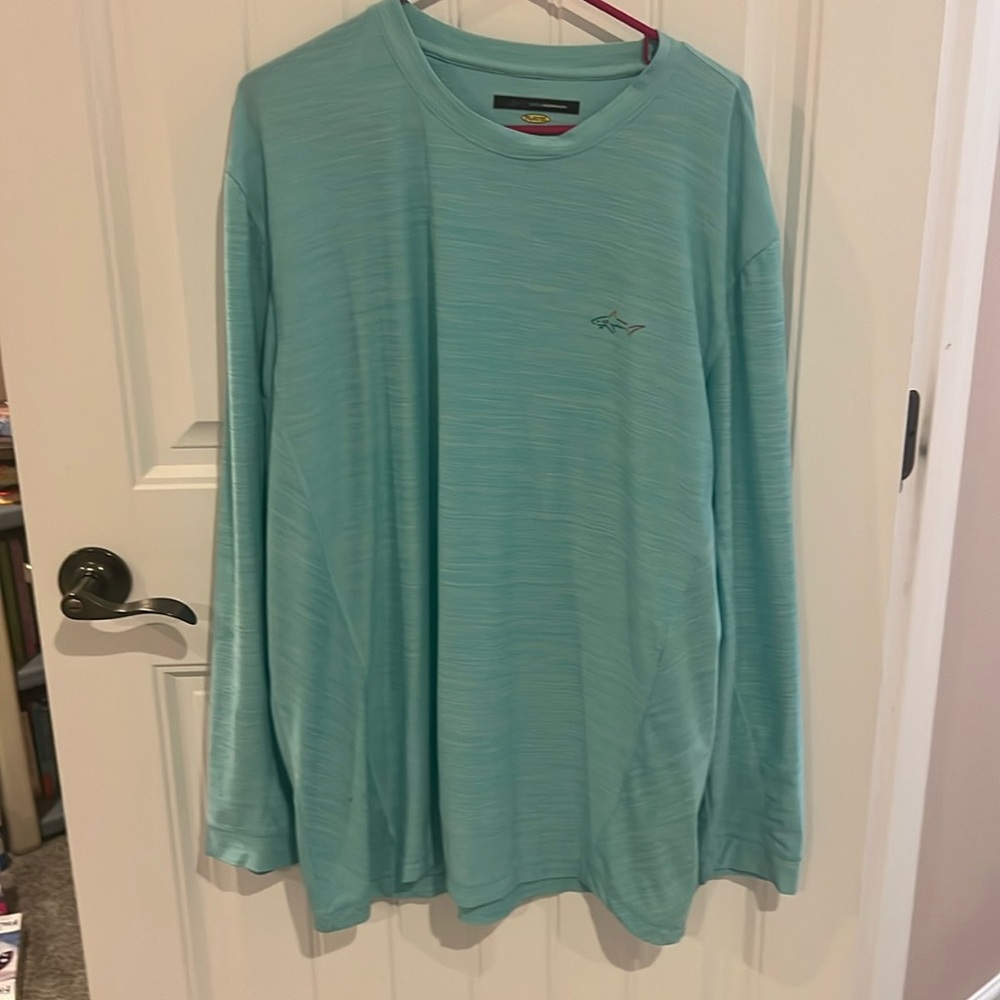 Greg Norman play draw size XXL aqua long sleeve